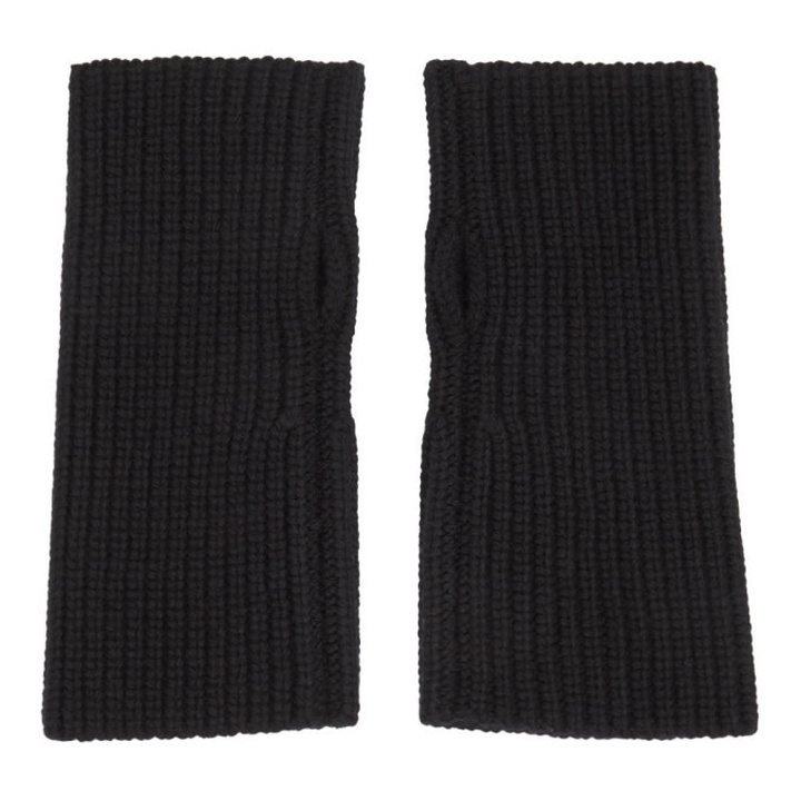 Photo: Dolce and Gabbana Black Wool Fingerless Gloves
