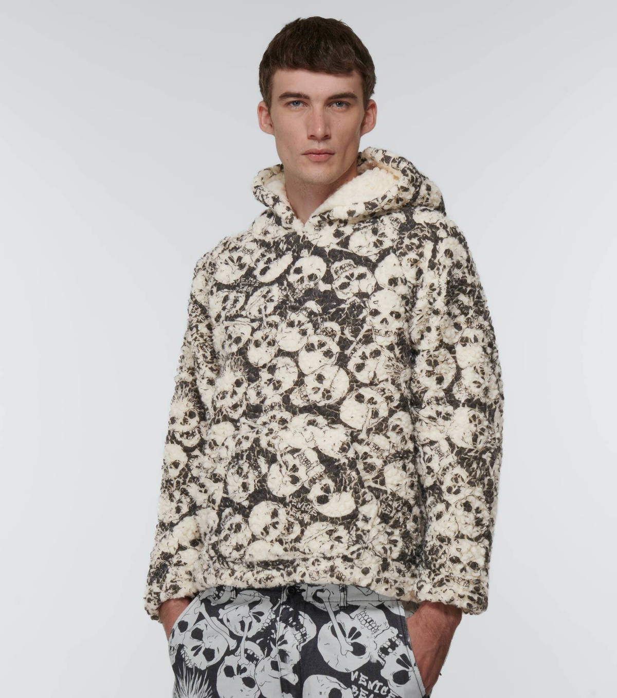 Fleece Hoodie Hoodie Erl Swirl Premium Knit Fleece Hoodie In Black