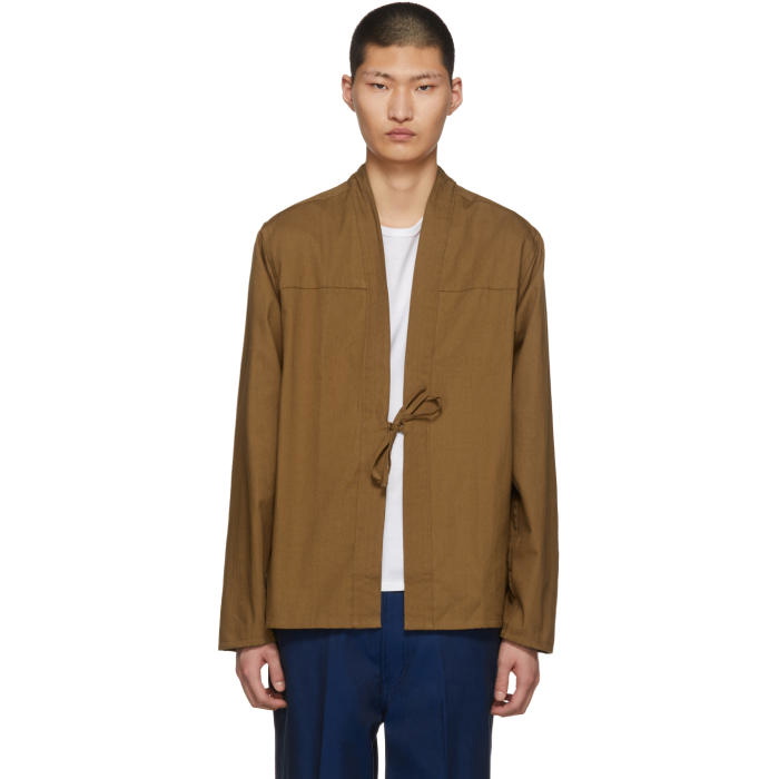 Photo: Naked and Famous Denim SSENSE Exclusive Tan Kimono Shirt