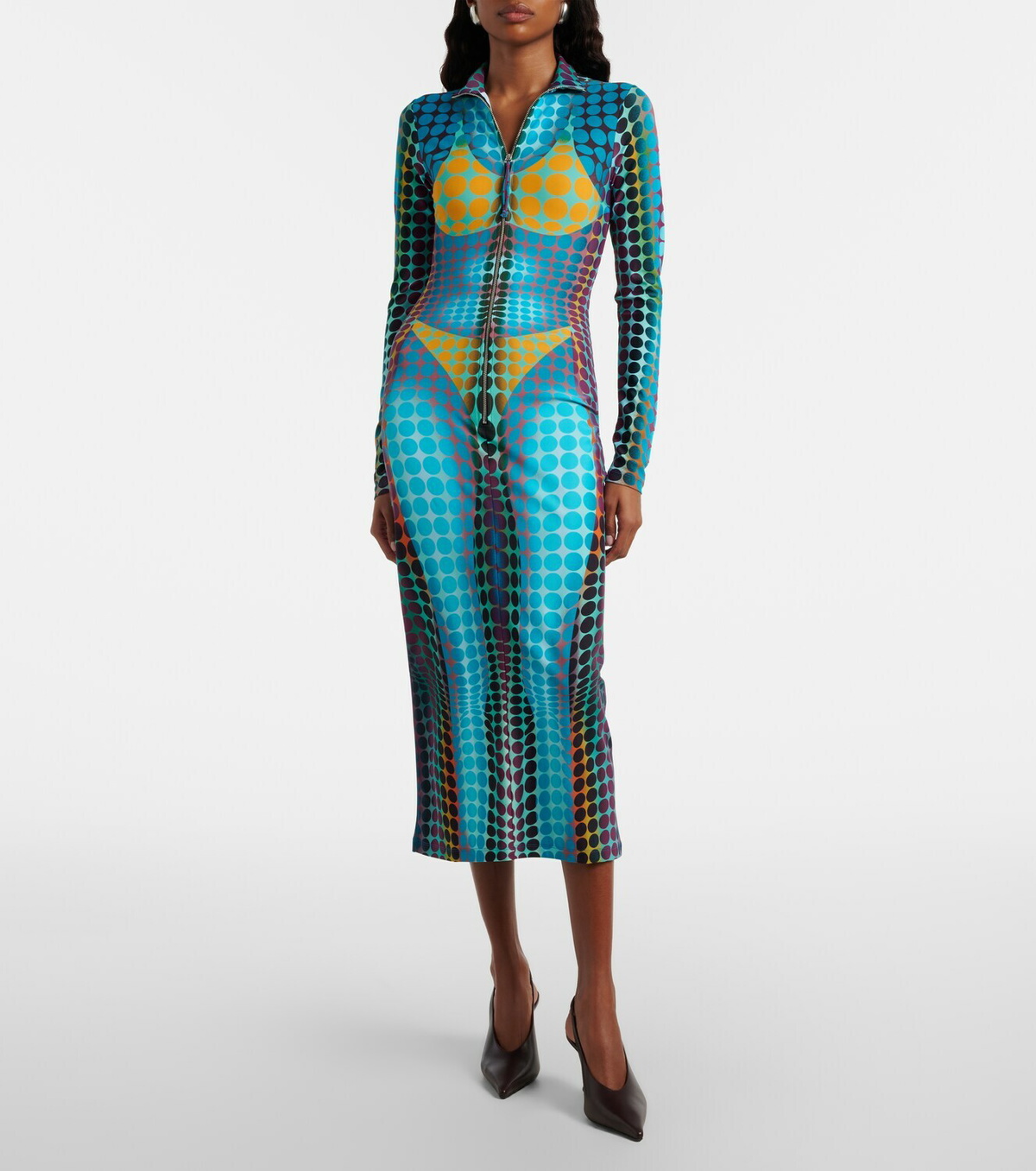 Jean Paul Gaultier Printed midi dress