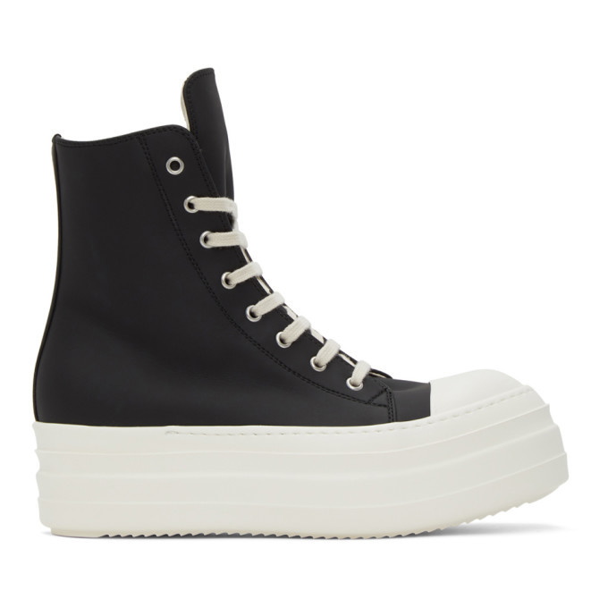 Photo: Rick Owens Drkshdw Black Double Bumper High-Top Sneakers