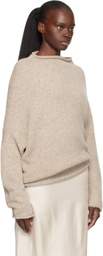 Lauren Manoogian Beige Askew Pullover Sweater
