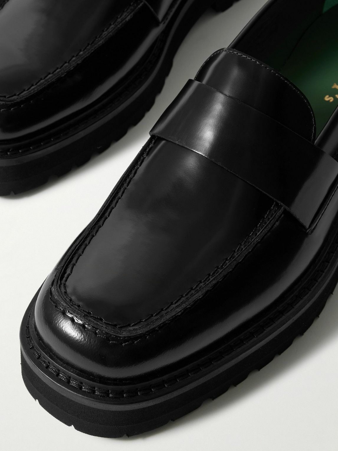VINNY's - Peeters Glossed-Leather Loafers - Black