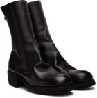 Guidi Black Leather Heeled Boots