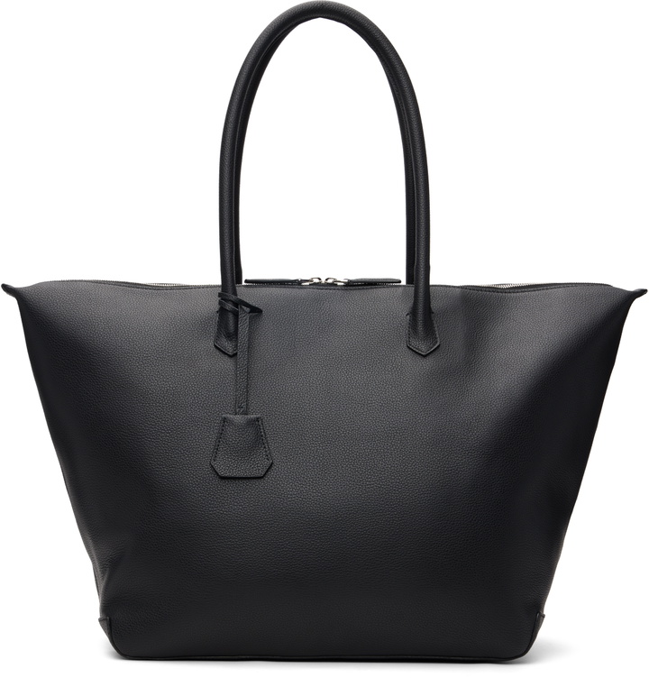 Photo: TONYWACK Black Grain Leather Large Weekender Bag