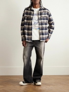 Rhude - Logo-Embroidered Checked Cotton-Flannel Shirt - Blue
