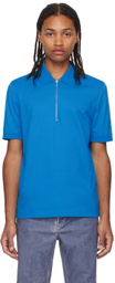 Ferragamo Blue Half-Zip Polo