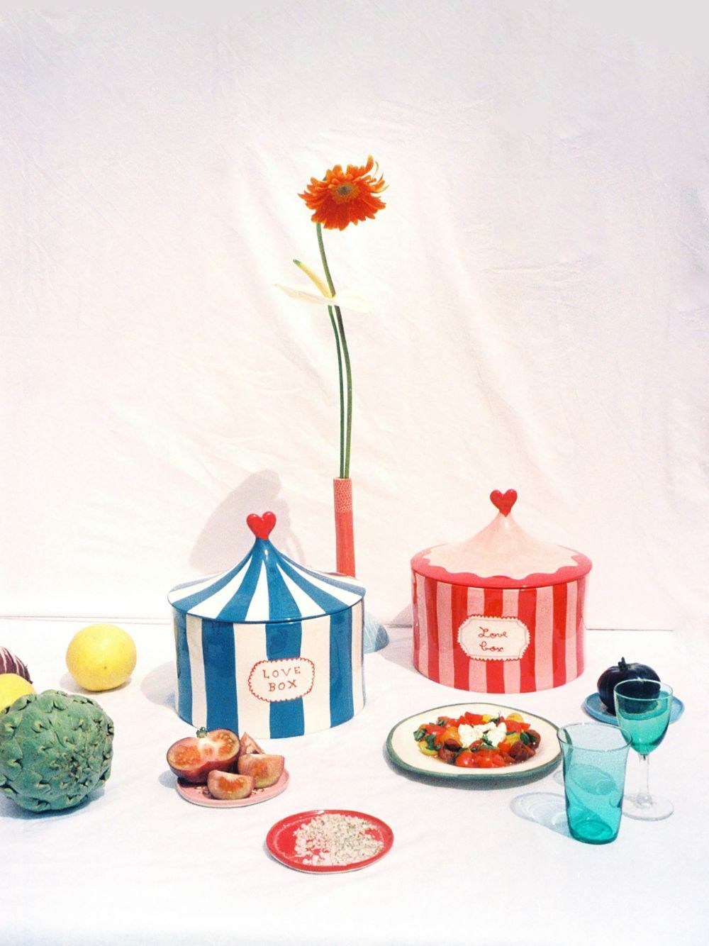 LAETITIA ROUGET Red Love Box Hand-Painted Jar