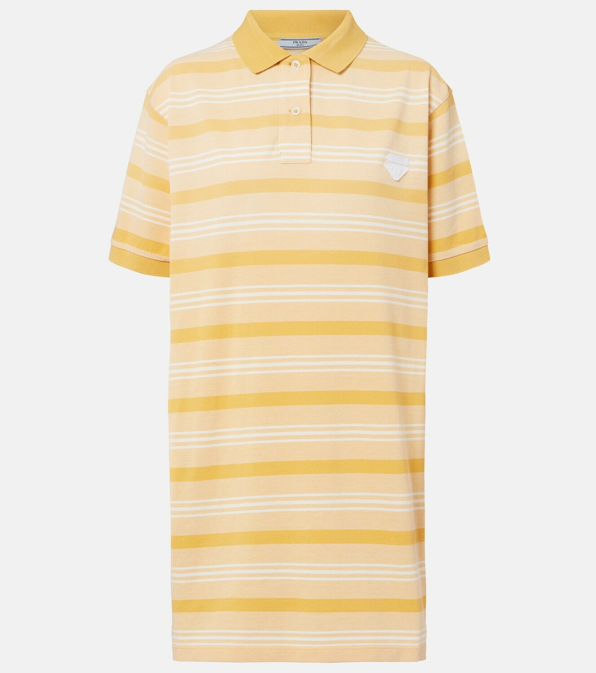 Prada Striped cotton piqué minidress