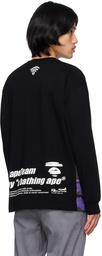 AAPE by A Bathing Ape Black Moonface Long Sleeve T-Shirt