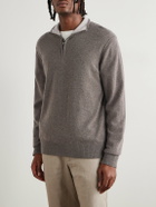 Hartford - Wool and Cashmere-Blend Half-Zip Sweater - Brown
