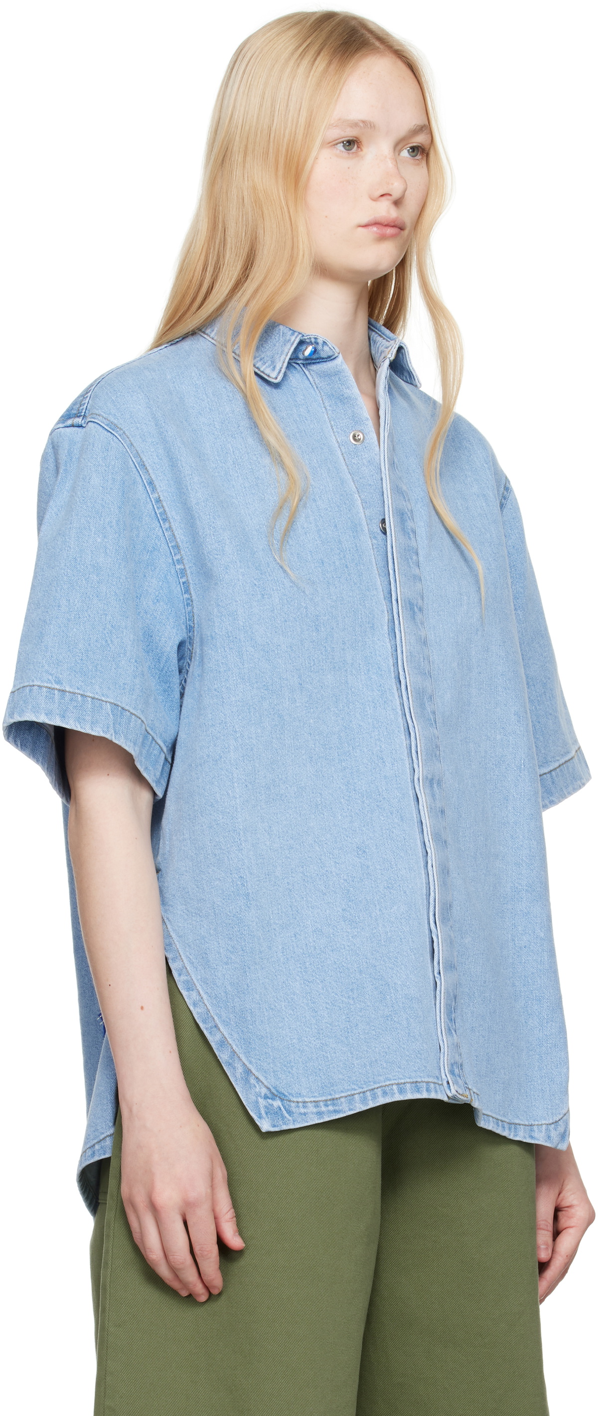ADER error Blue Half Sleeve Product. 57 Denim Shirt