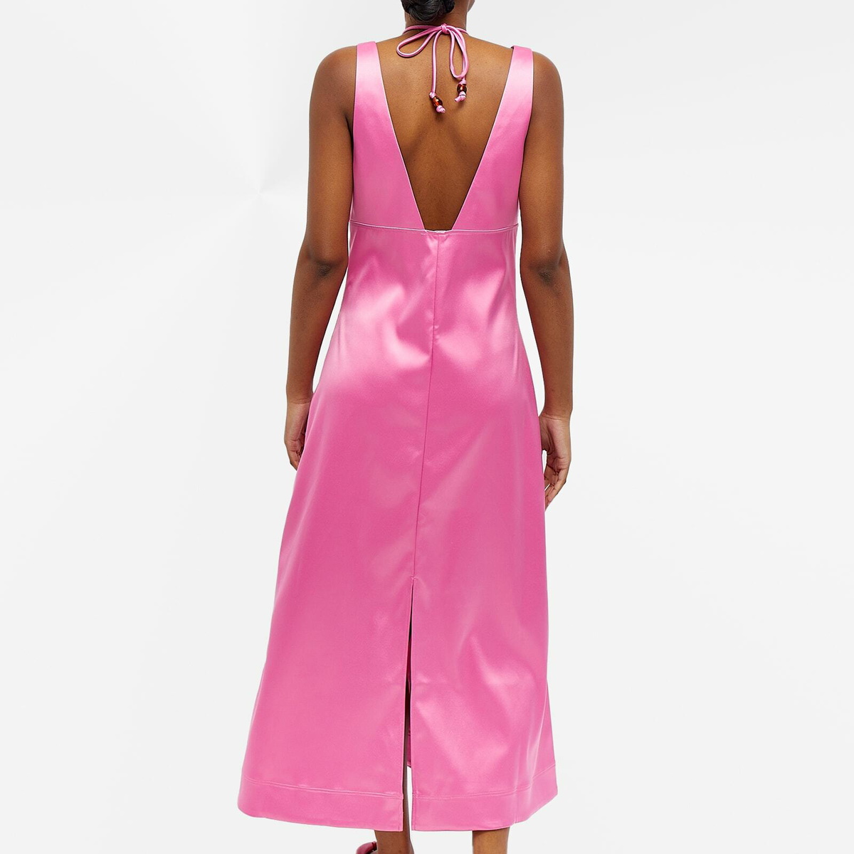 GANNI Women's Halter-Neck Dress in Pink GANNI
