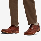 Grenson Men's Archie Dainite Sole Brogue in Tan Hand Painted