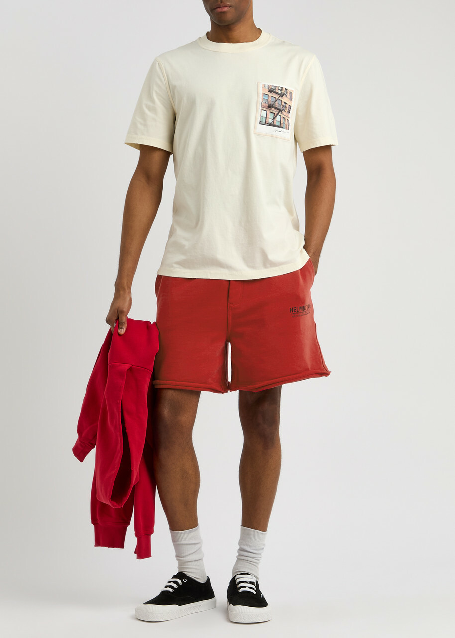 Helmut Lang Logo-print Cotton Shorts Red