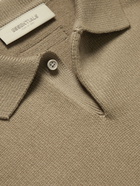 FEAR OF GOD ESSENTIALS - Logo-Appliquéd Knitted Polo Shirt - Brown