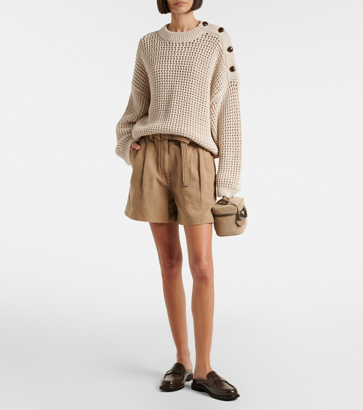Brunello Cucinelli Cotton and linen Bermuda shorts