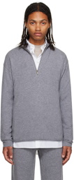 Guest In Residence Gray Half-Zip Sweater