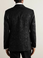 Etro - Silk-Trimmed Paisley-Jacquard Wool-Blend Tuxedo Jacket - Black