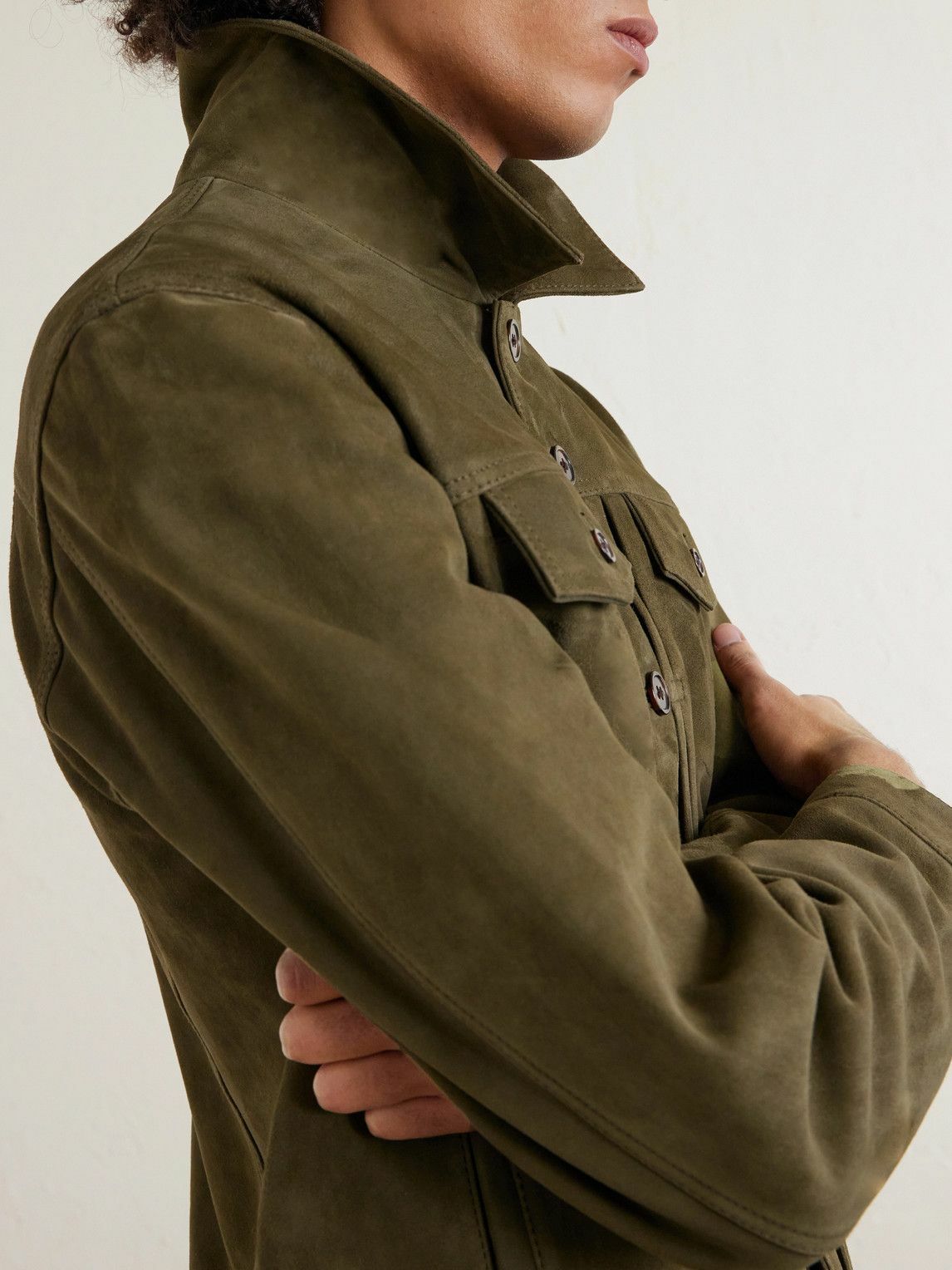 Officine Générale - Liam Suede Jacket - Green