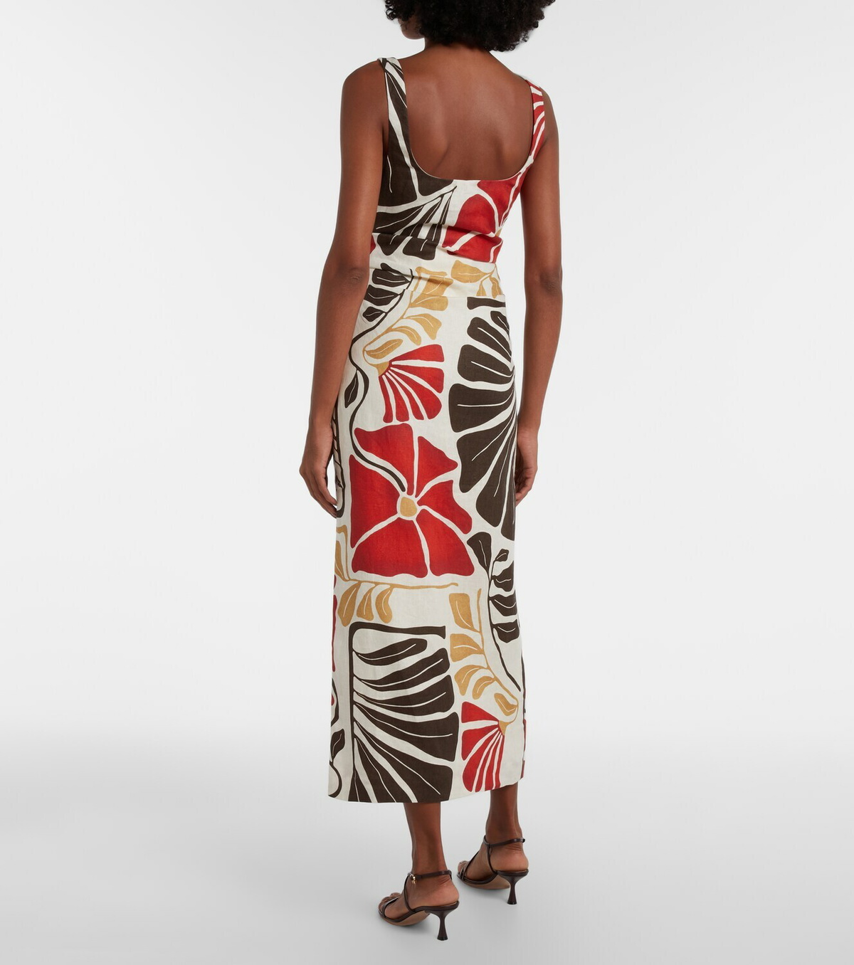 SIR Julietta floral linen midi dress