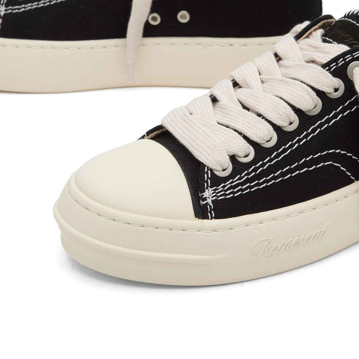 Represent Men's Rep-Cap Sneaker in Jet Black