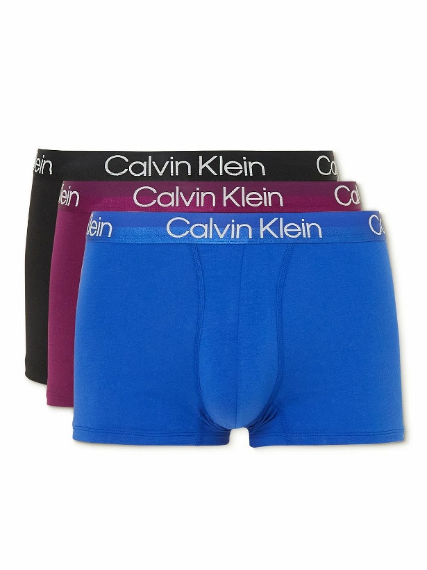 Photo: Calvin Klein Underwear - Three-Pack Modern Structure Stretch-Cotton Trunks - Multi