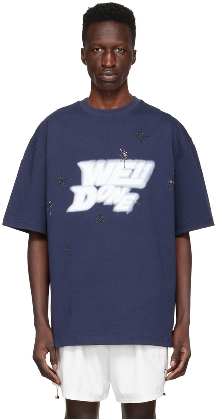 Photo: We11done Navy Cotton T-Shirt