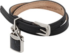TOM FORD Black Leather & Stone Bracelet