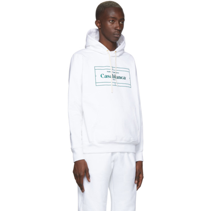Casablanca White Tennis Court Hoodie Casablanca