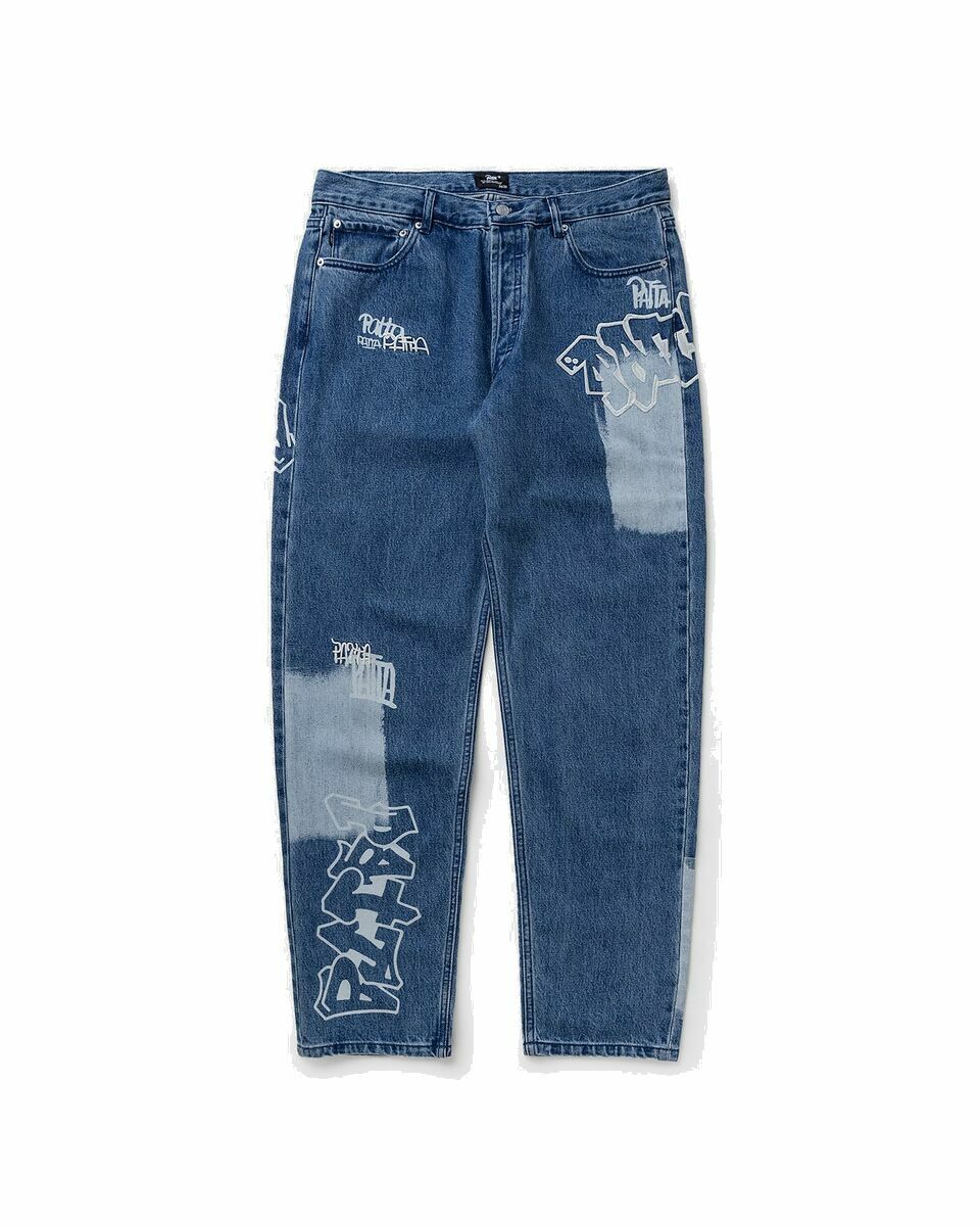 Photo: Patta Patta Graffiti Denim Pants Blue - Mens - Jeans