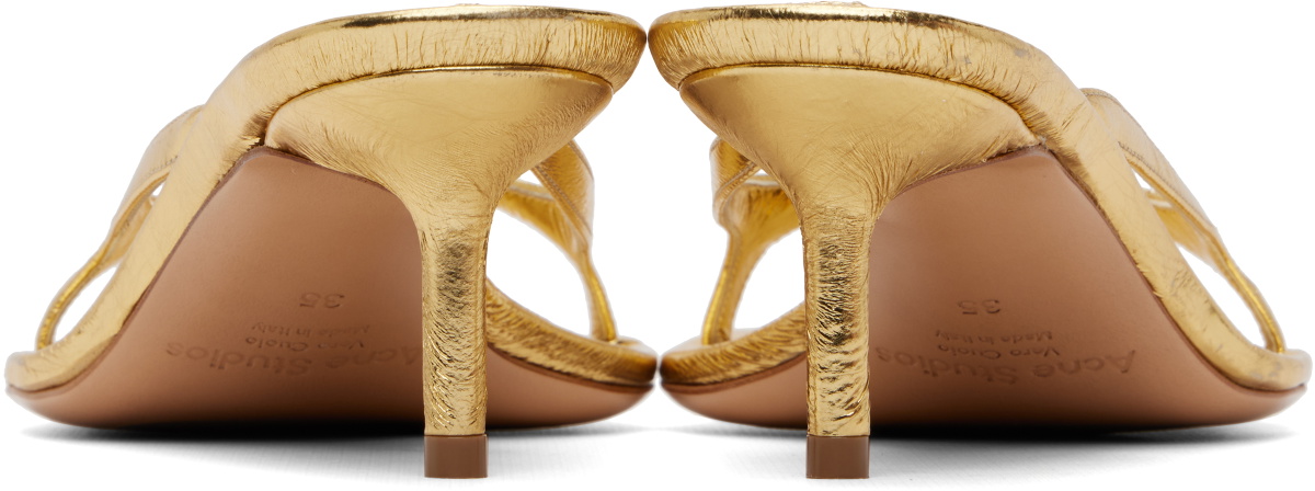 Acne Studios Gold Kitten Heeled Sandals