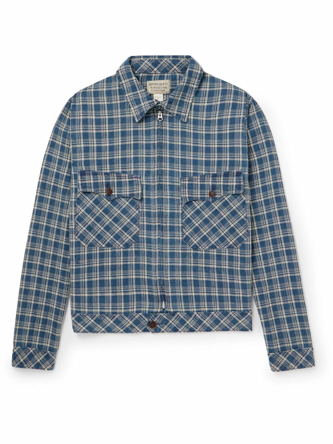 RRL - Shorewood Slim-Fit Checked Linen and Cotton-Blend Bomber Jacket ...