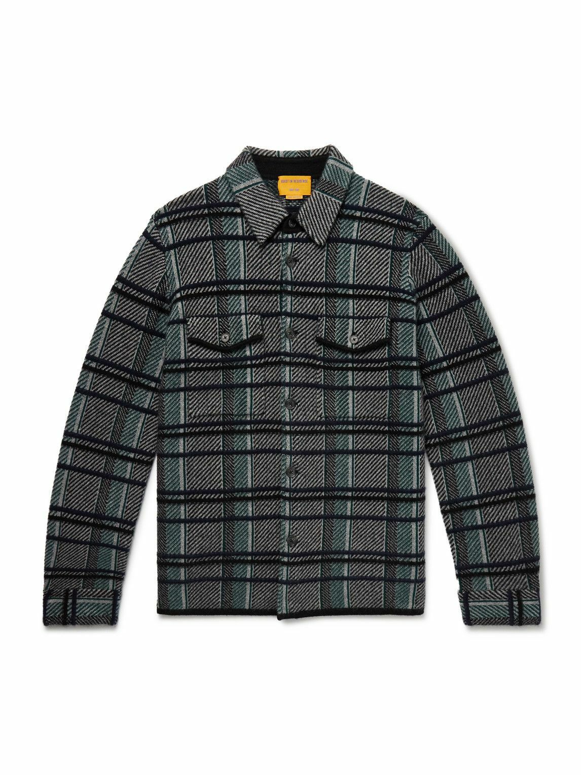 Guest In Residence - Checked Cashmere Overshirt - Gray