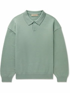 FEAR OF GOD ESSENTIALS - Oversized Knitted Polo Sweater - Green