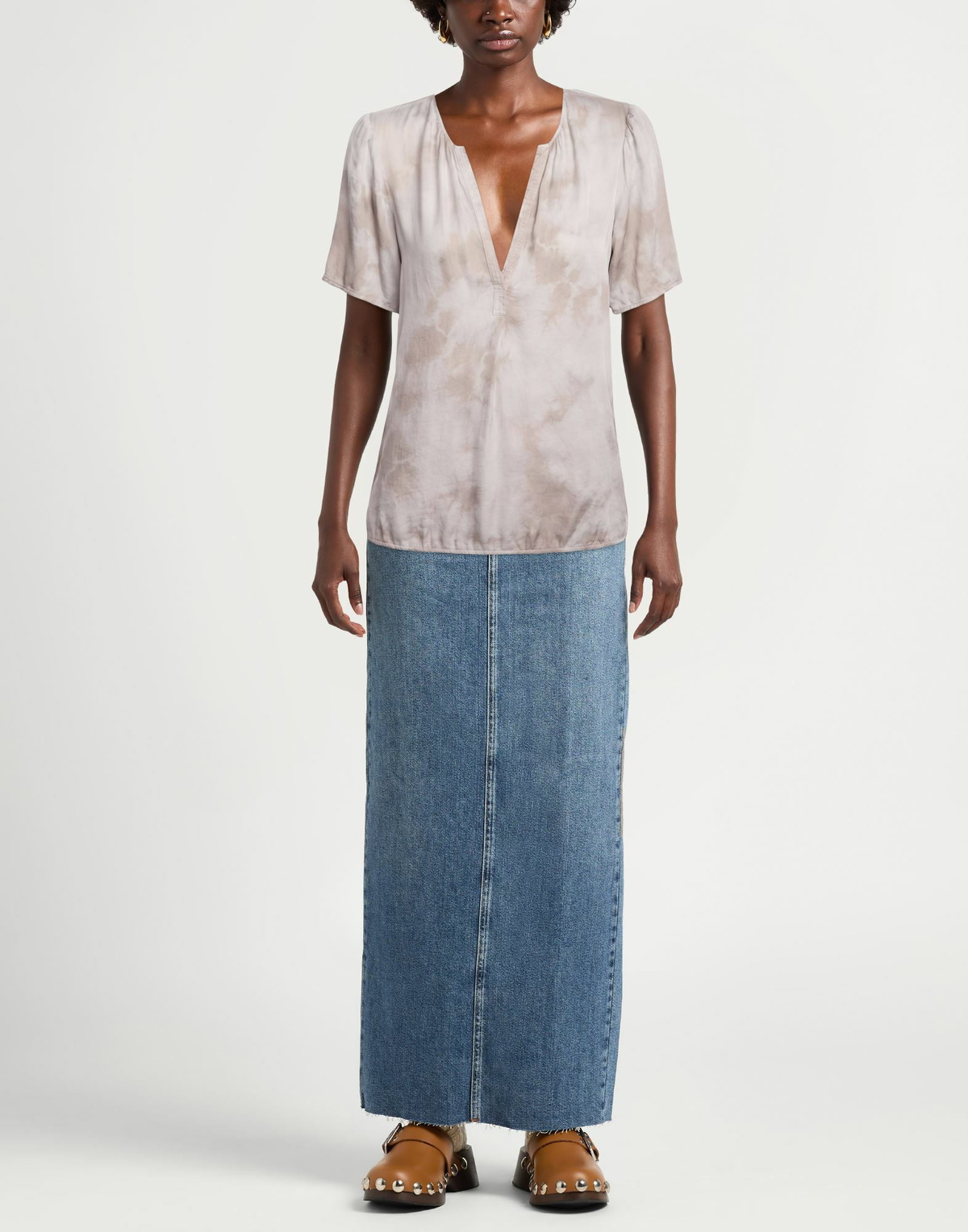 Raquel Allegra Womens Top Light in Grey