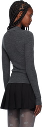 GANNI Gray Knitted Polo