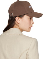 Balmain Brown Embroidered Cap