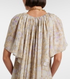 Chloé Floral ruffled silk charmeuse minidress