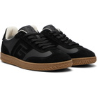 BALMAIN Black Suede & Smooth Leather 'Balmain Swan' Sneakers