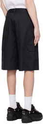 GR10K Black Poplin Cargo Shorts