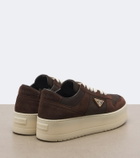 Prada Downtown Bold suede-trimmed platform sneakers