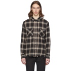 Amiri Beige and Black Shadow Plaid Shirt