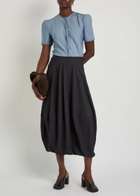 Lemaire Balloon Crepe Midi Skirt Dark Grey