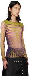 Jean Paul Gaultier Green & Purple Body Morphing Long Sleeve T-Shirt