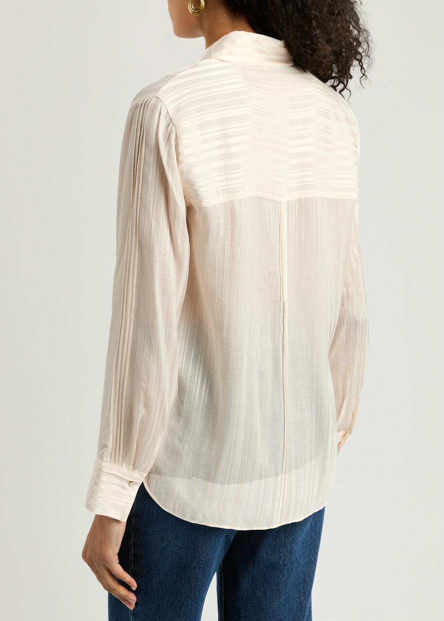Vince Striped Woven Shirt Cream