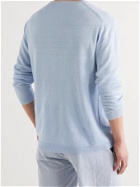 ANDERSON & SHEPPARD - Linen Henley T-Shirt - Blue