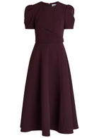 Rebecca Vallance Syrah Panelled Crepe Midi Dress Purple