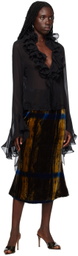 KIM SHUI Brown Printed Midi Skirt