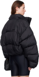 VETEMENTS Black Double Logo Boxy Down Jacket